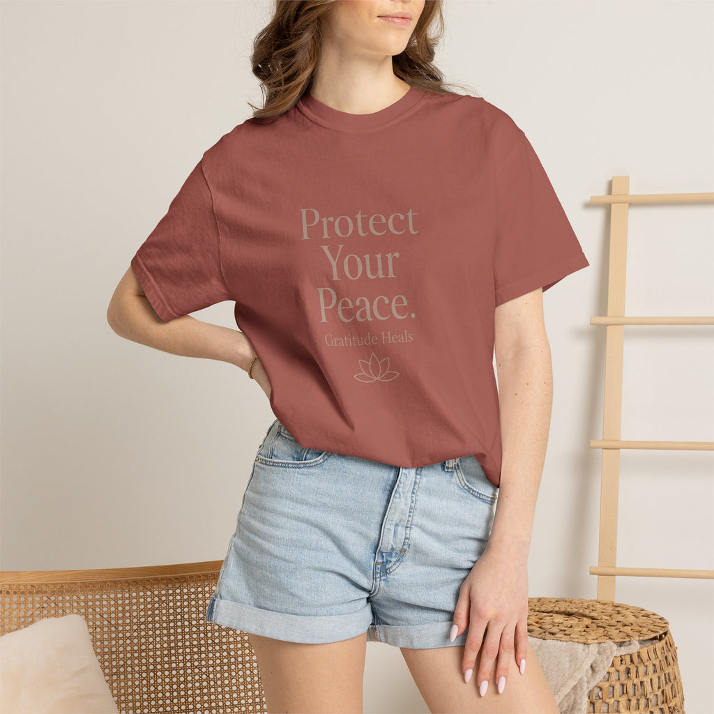Protect Your Peace T-Shirt — Mindfulness Lotus Graphic Tee