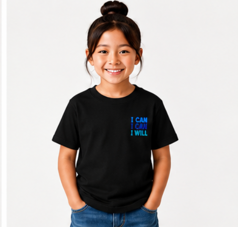 Boys Youth Tee "If I Try I Can, If I Do I Will" Motivational Kids T-Shirt