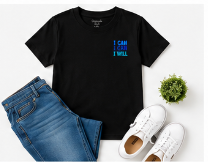 Boys Youth Tee "If I Try I Can, If I Do I Will" Motivational Kids T-Shirt