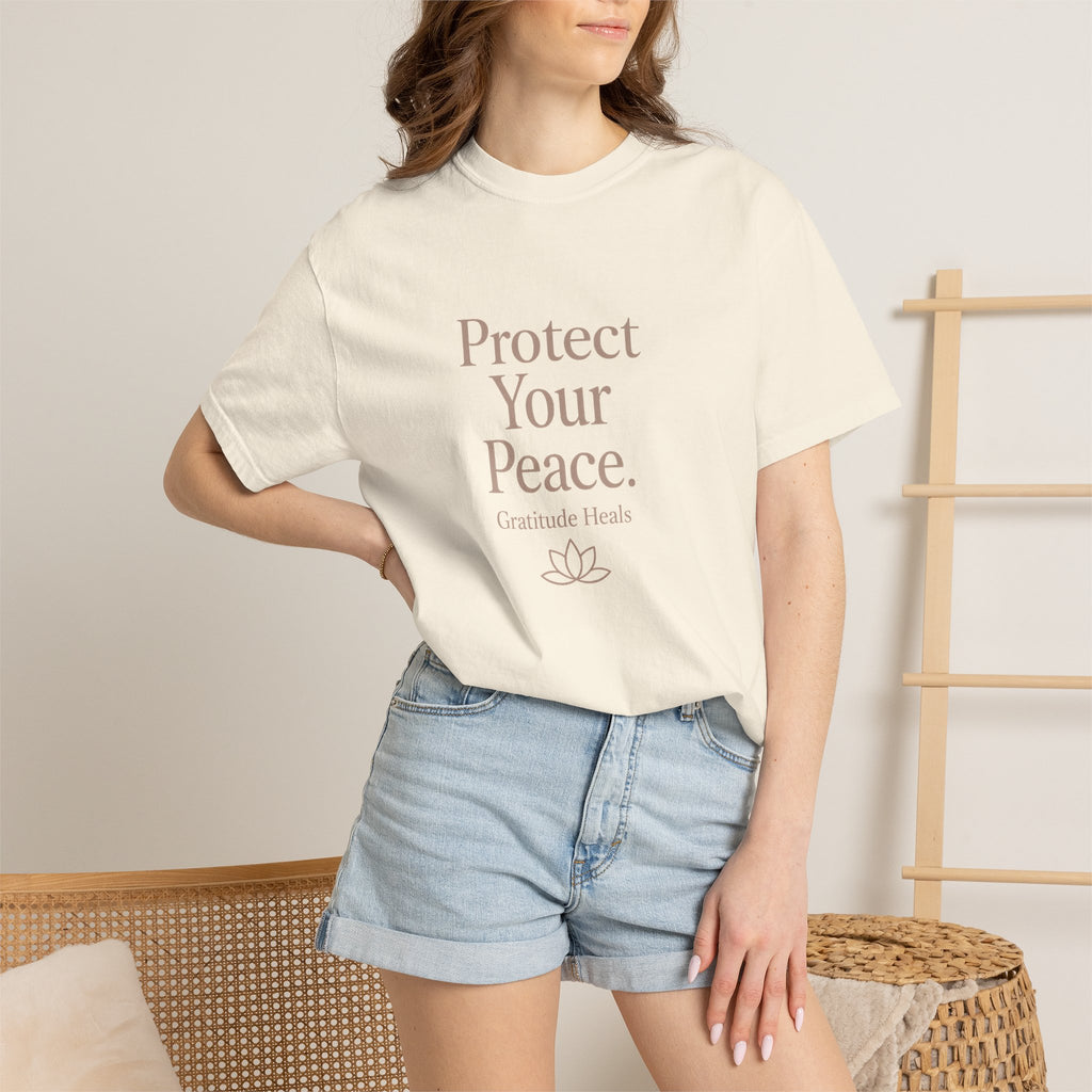 Protect Your Peace T-Shirt — Mindfulness Lotus Graphic Tee